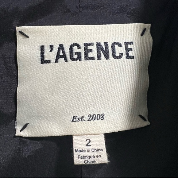 L’AGENCE Chamberlain Velvet Blazer Jacket Black - Picture 9 of 11